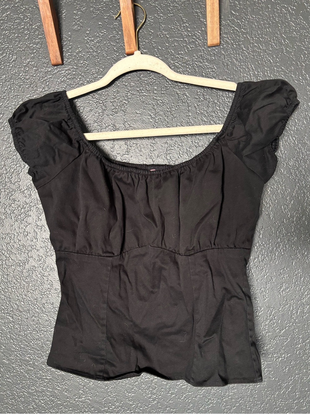 Black Puff Sleeve Top